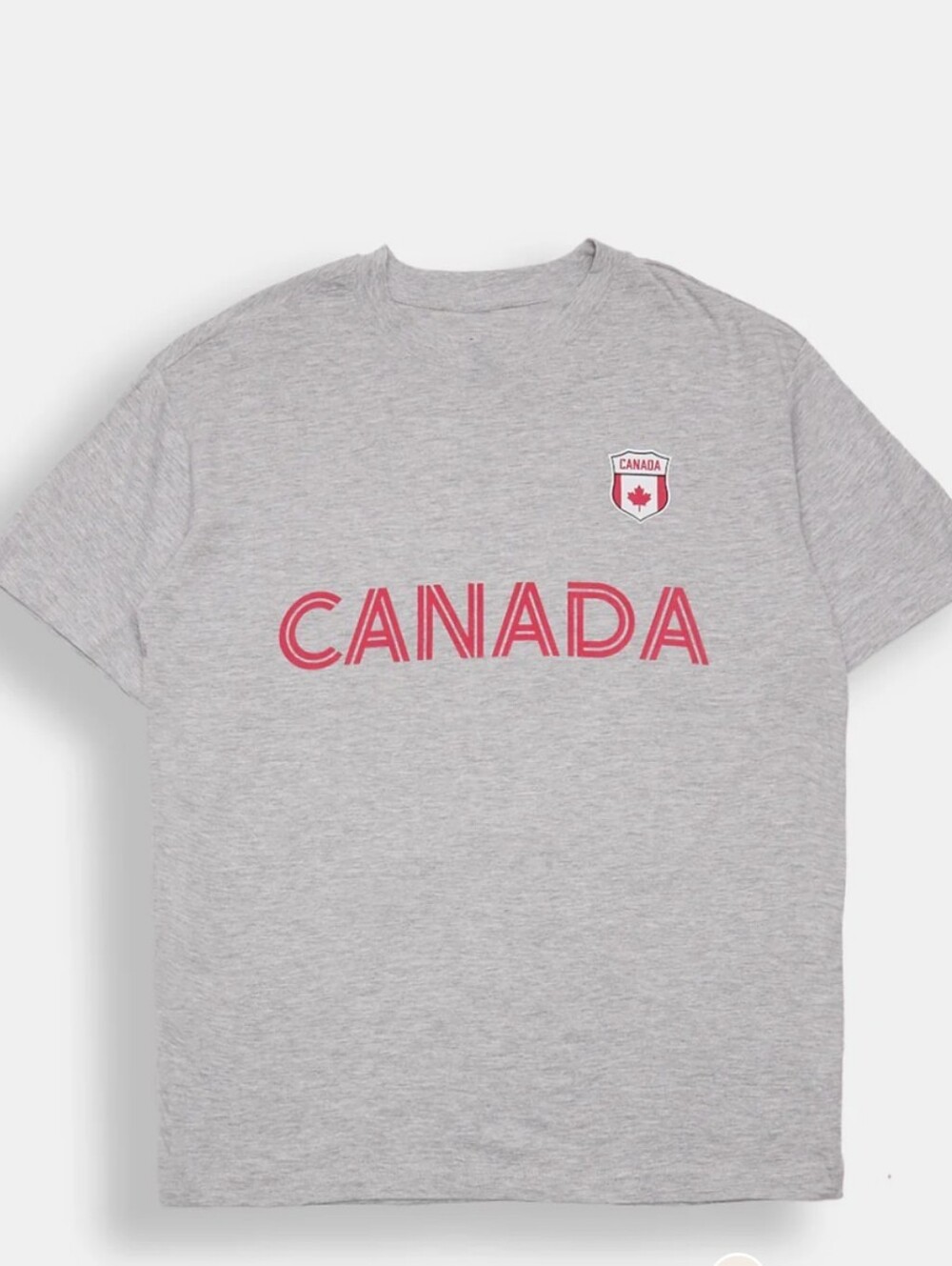 Canada Graphic Tee Grey & Red XL Relaxed 10% Cotton Crew Neck Relaxed New